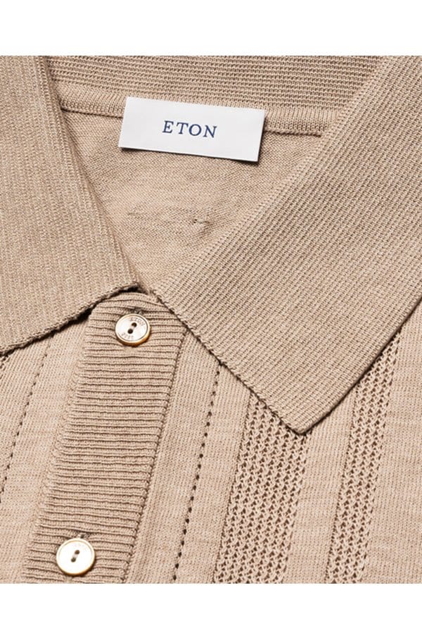 structure full button polo in beige