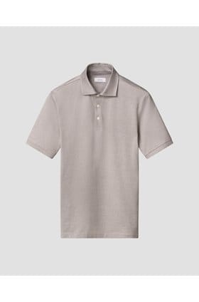 Filo di Scozia Polo Shirt in Brown Jacquard