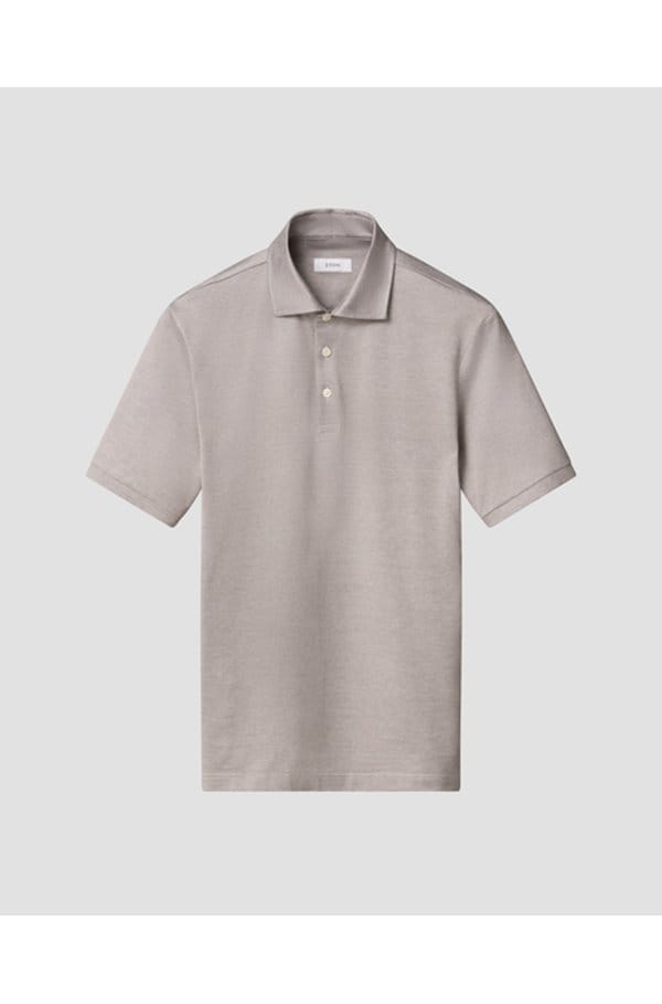 filo di scozia polo shirt in brown jacquard