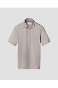 filo di scozia polo shirt in brown jacquard