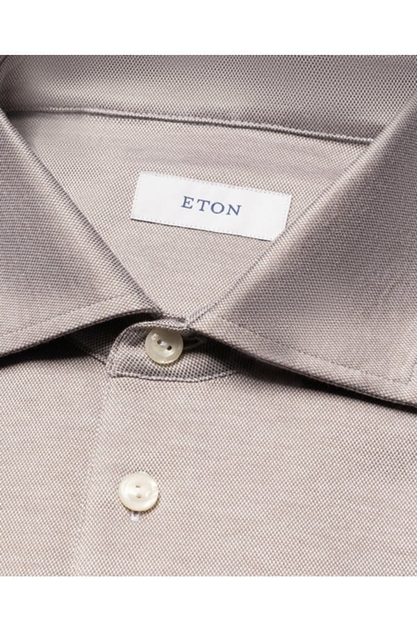 filo di scozia polo shirt in brown jacquard