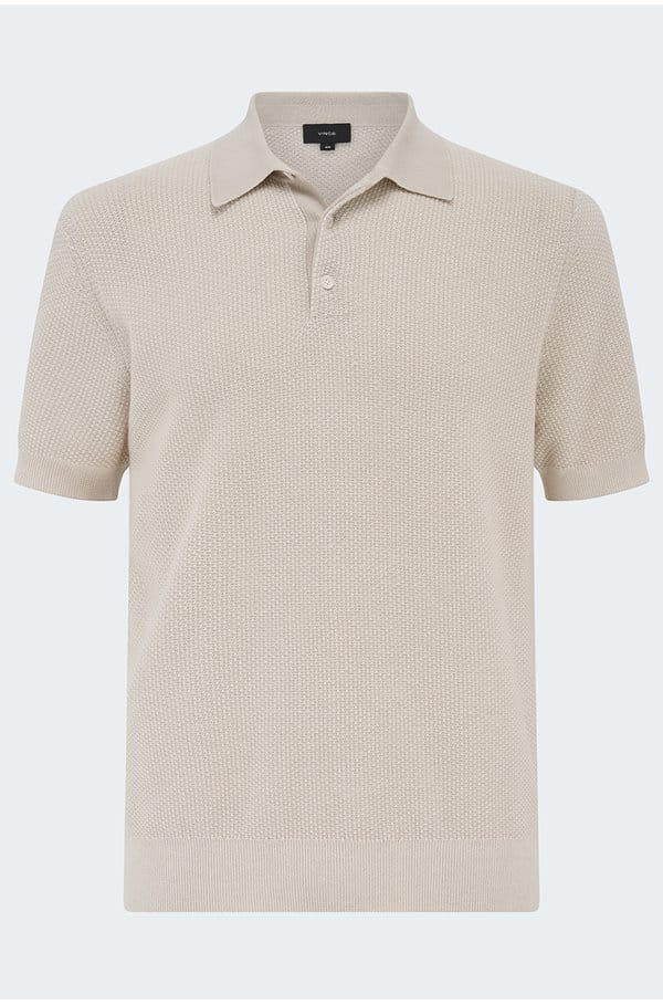geo jacquard polo in cream