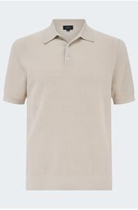 geo jacquard polo in cream