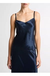 satin v-neck cami in coastal