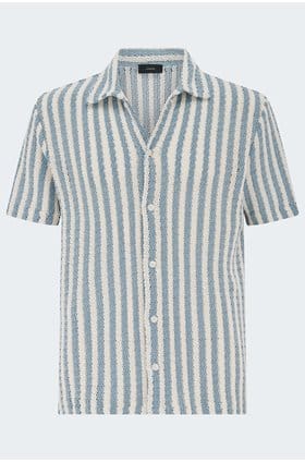 Seersucker Striped Shirt in Rainwater