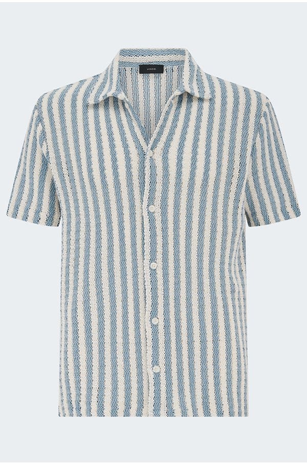 seersucker striped shirt in rainwater
