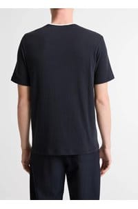 double collar crew neck in coastal navy