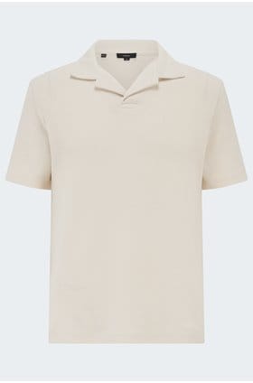 Knit Polo in White Parchment
