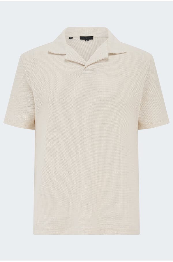 knit polo in white parchment
