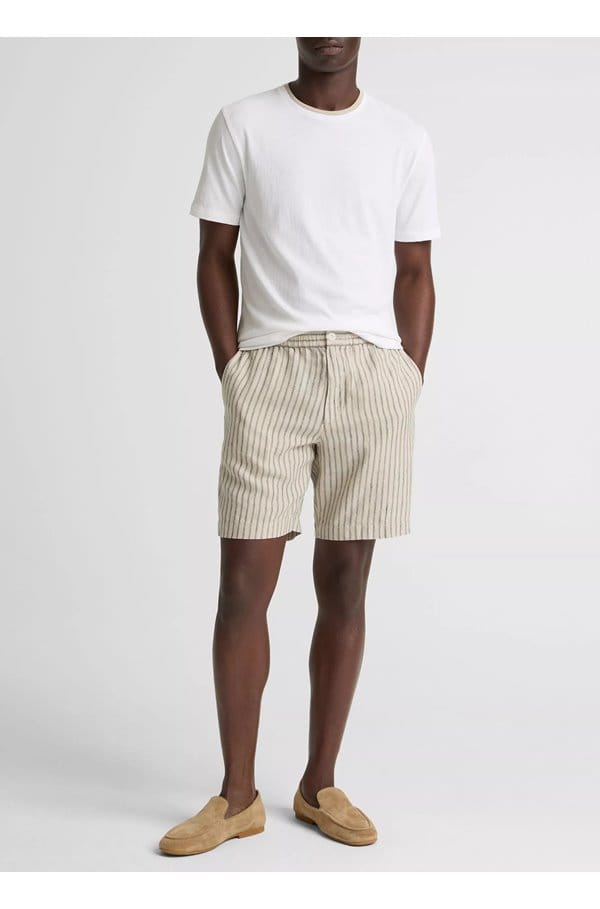 double collar crew neck in white parchment