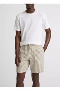double collar crew neck in white parchment