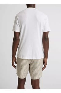 double collar crew neck in white parchment