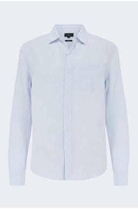 Tate Striped Shirt in White and Blue