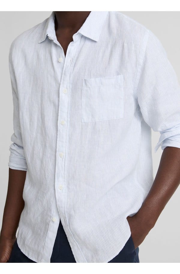 tate striped shirt in white and blue