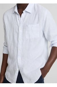 tate striped shirt in white and blue