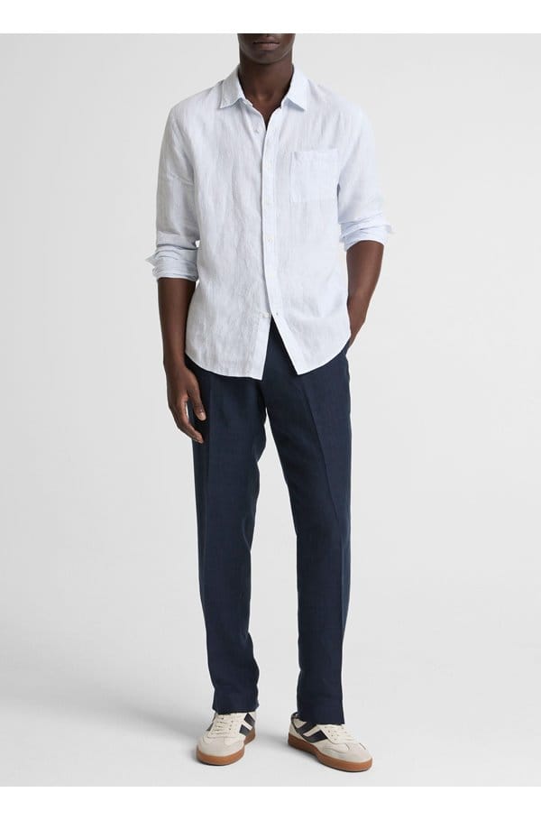 tate striped shirt in white and blue