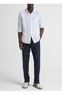 tate striped shirt in white and blue