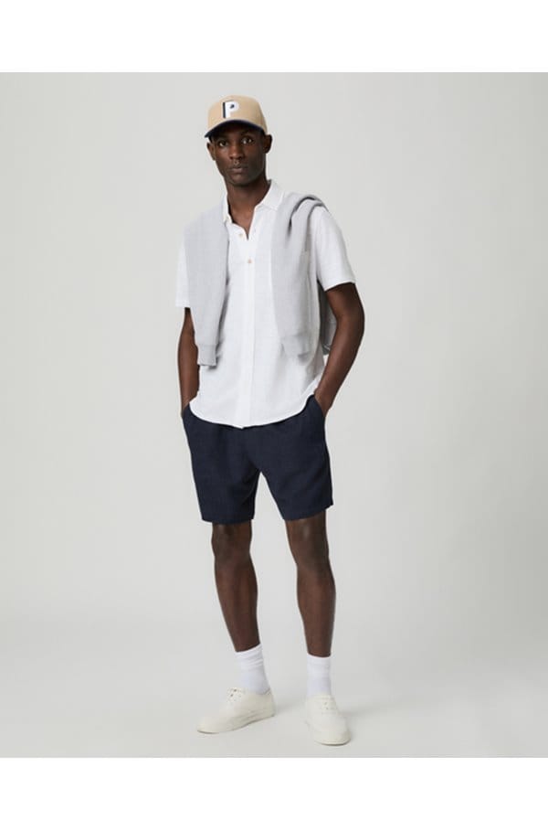 carillo short sleeve top in fresh white