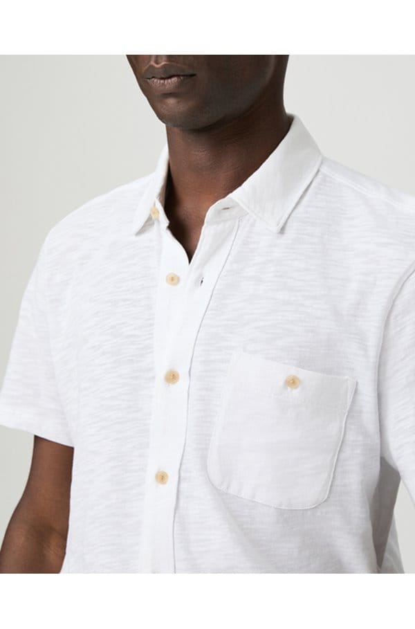 carillo short sleeve top in fresh white