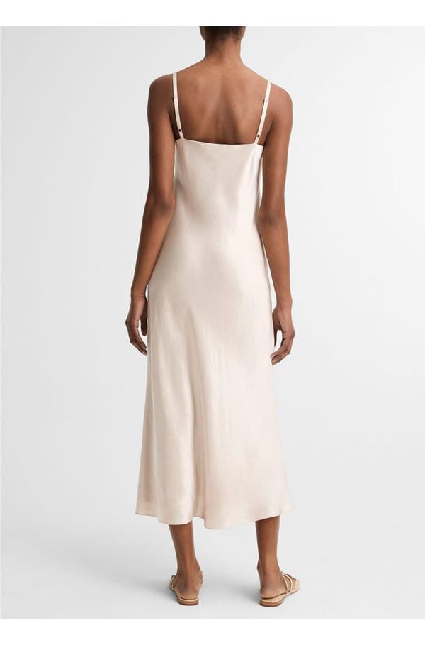 v-neck slip dress in champagne