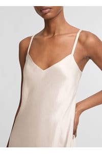 v-neck slip dress in champagne