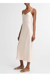 v-neck slip dress in champagne