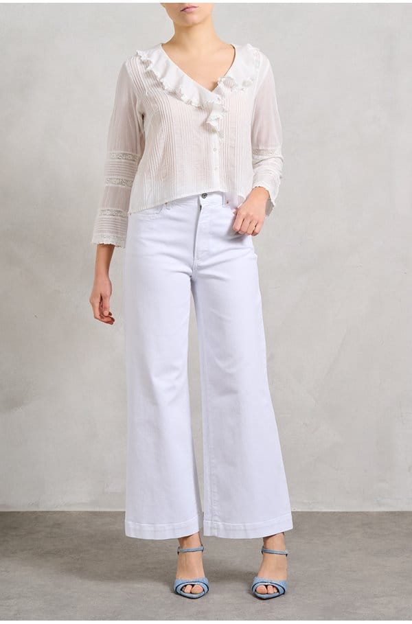 anessa wide jean in crisp white