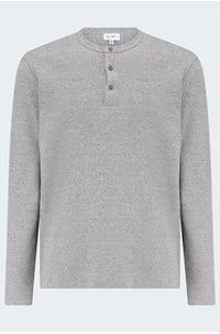 bryce long sleeve henley in heather grey