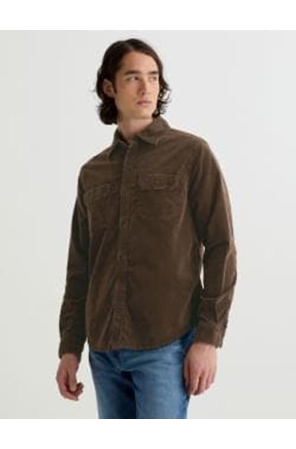curtis work shirt in raw umber