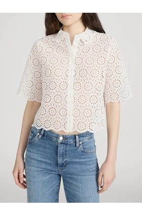 The Petal Eyelet Top in White