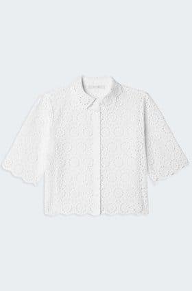 The Petal Eyelet Top in White