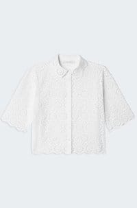 the petal eyelet top in white