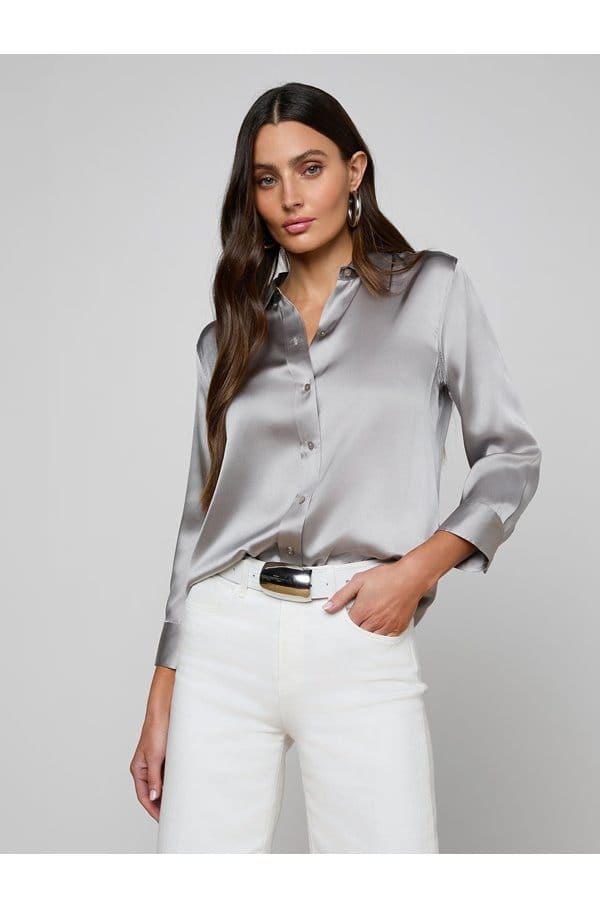 dani blouse in pewter