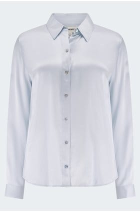 Tyler Long Sleeve Blouse in Pale Blue