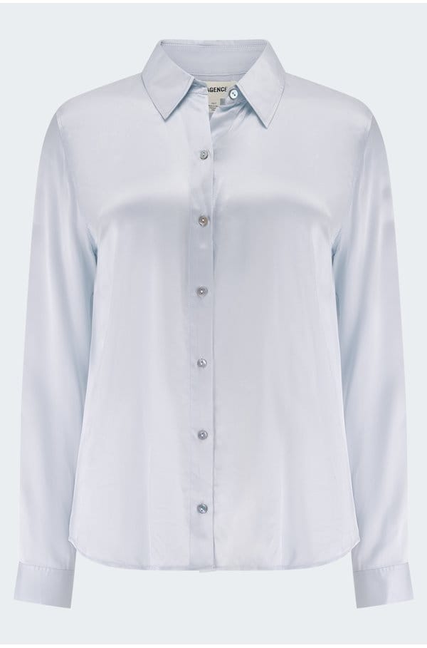 tyler long sleeve blouse in pale blue