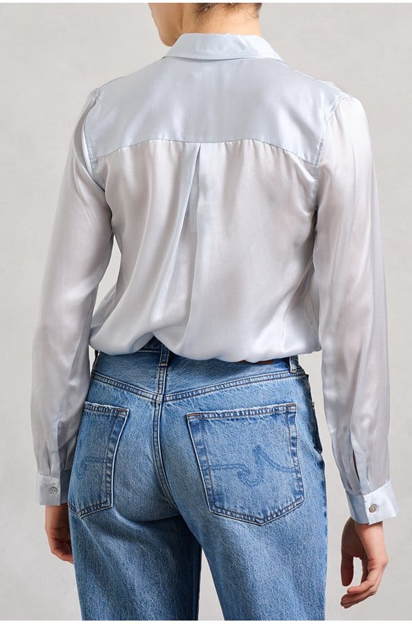 tyler long sleeve blouse in pale blue