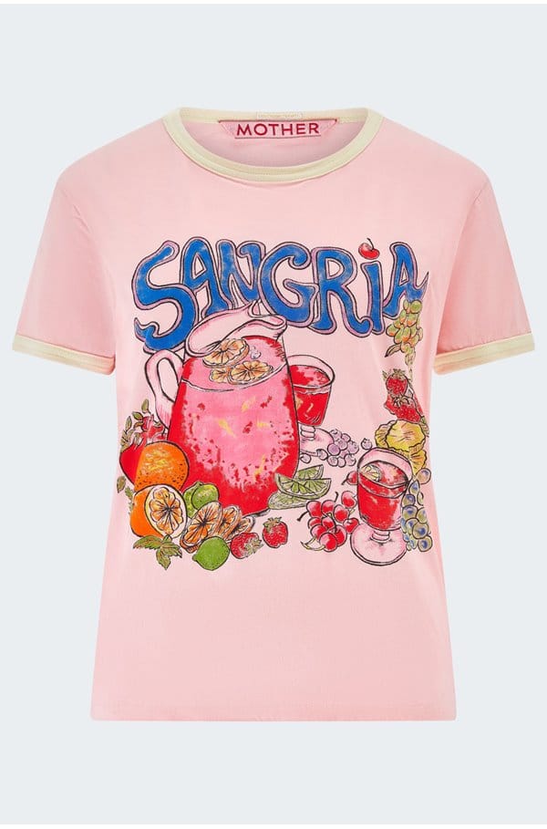 the goodie ringer tee in sangria