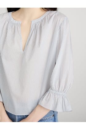 Poet Blouse in Ocean Blue Multi