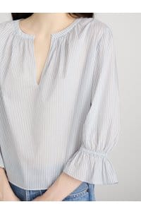 poet blouse in ocean blue multi