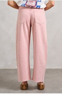 hattie crop barrel leg in sulfur sparkling rose