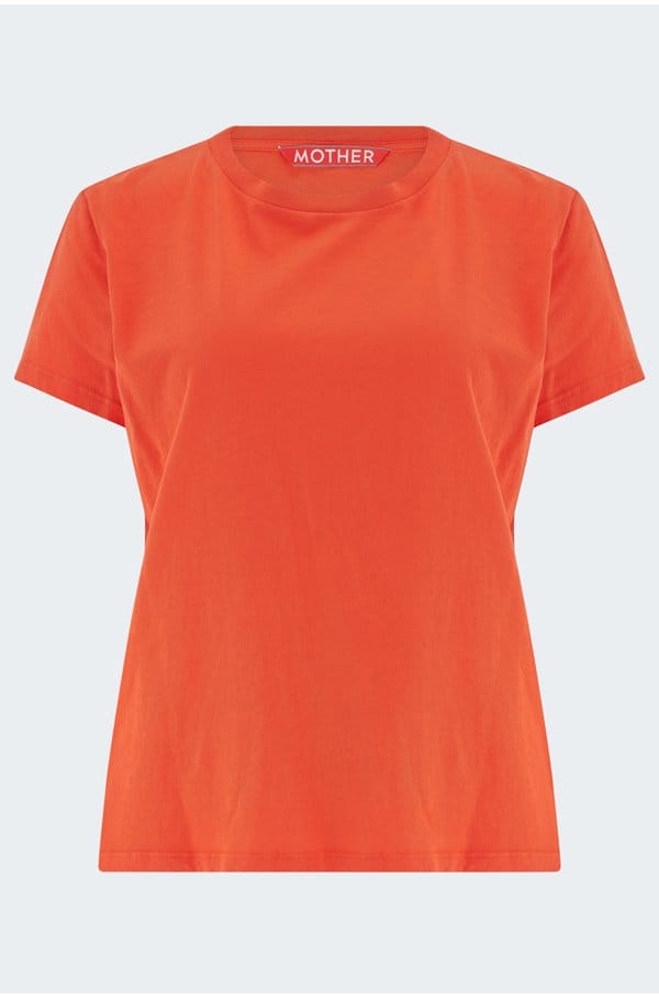 the goodie goodie tee in mandarin red