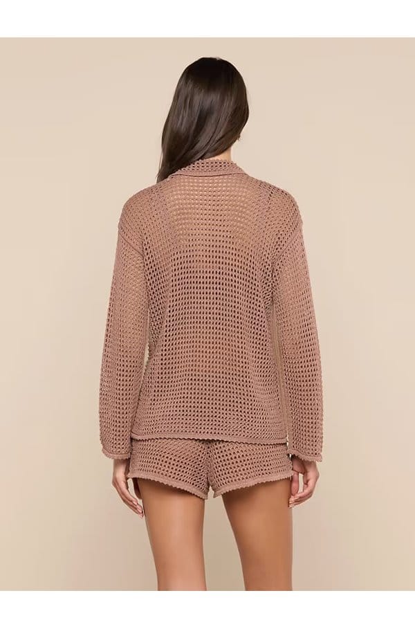 mariana knit cardigan in hazelnut