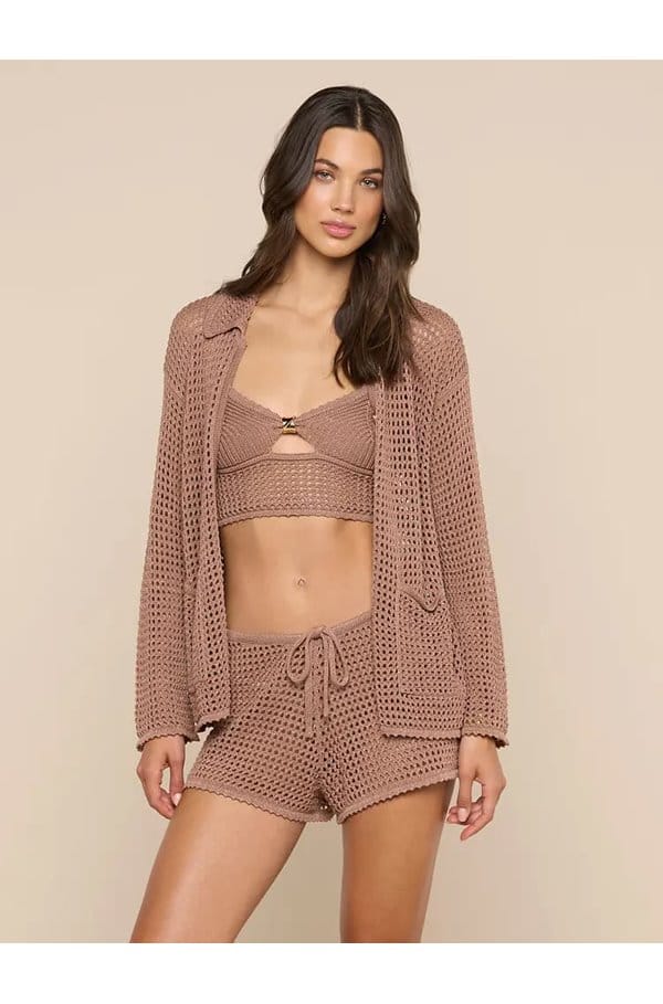 mariana knit cardigan in hazelnut