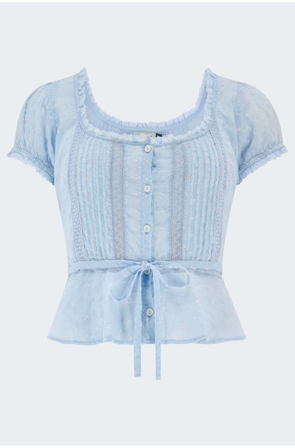 sandi top in powder blue