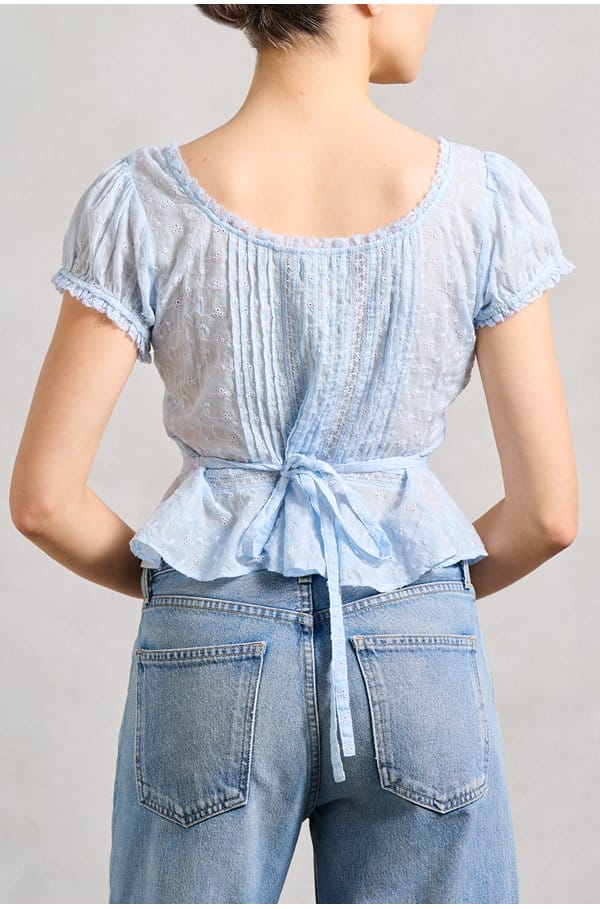 sandi top in powder blue