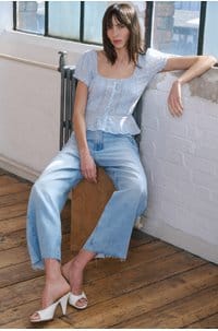 sandi top in powder blue
