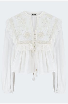 Diann Top in Embroidered Ivory
