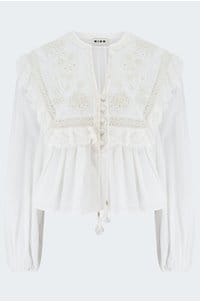 diann top in embroidered ivory
