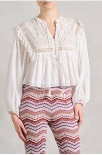 diann top in embroidered ivory