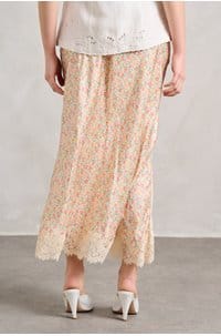 matilde satin skirt in floral cream
